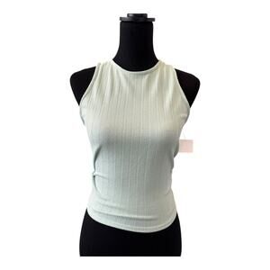 NEW LUSH NORDSTROM Mint Sleeveless Tie Back Criss Cross Tank Top Size L